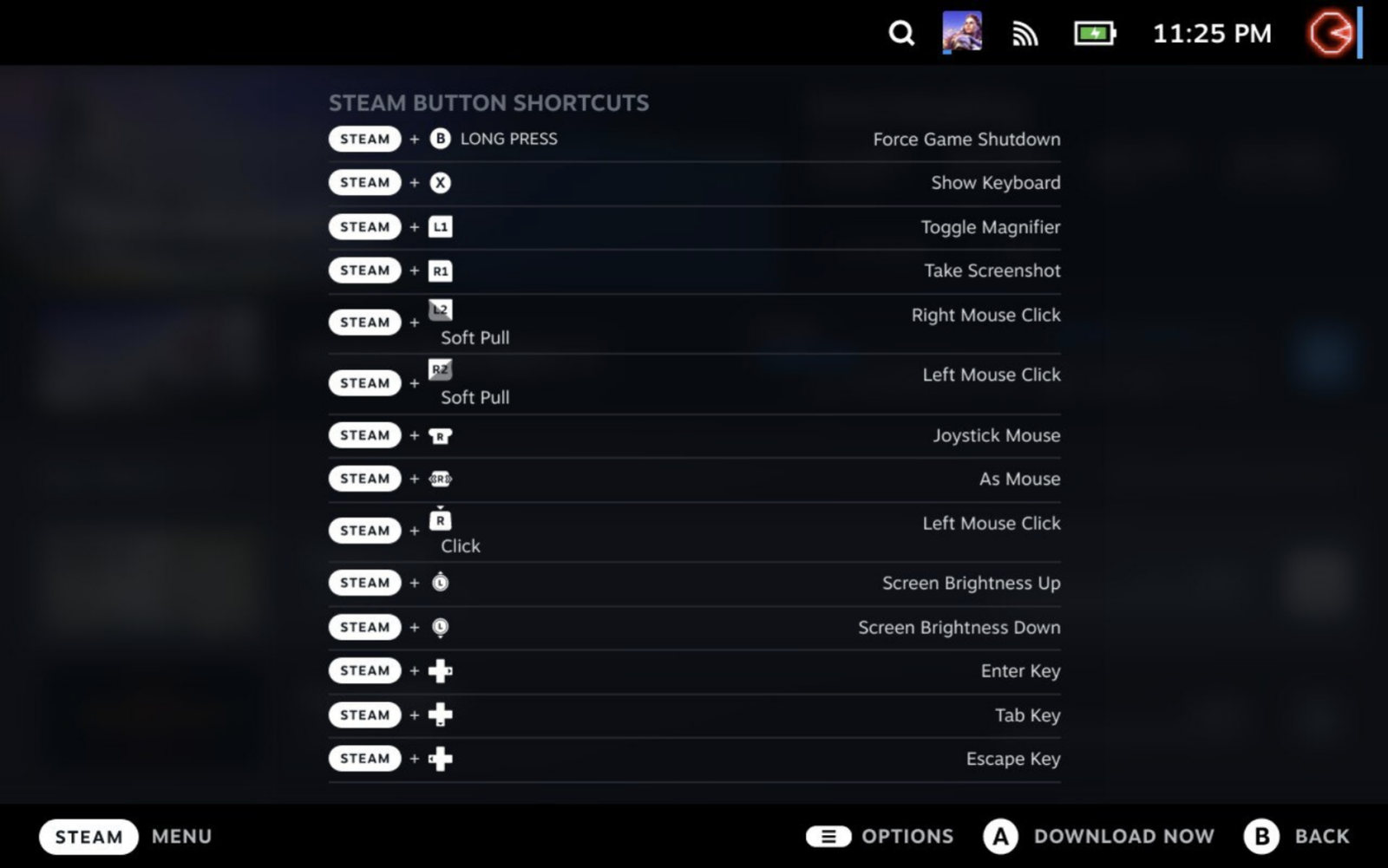 A screenshot of the Steam Deck