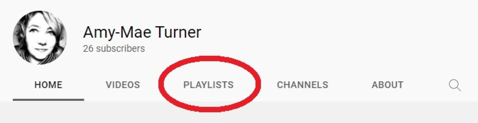 The word "Playlists" circled in red