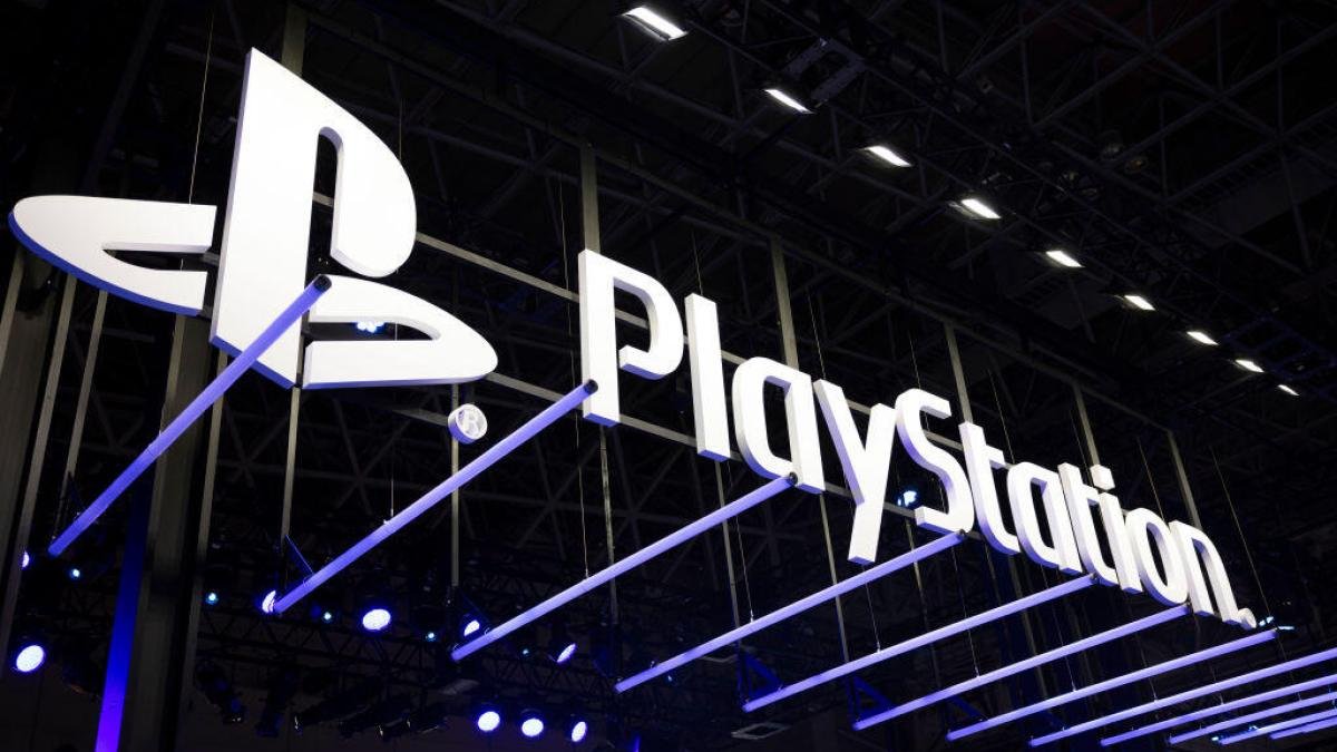 The PlayStation logo at the Tokyo Games Show.