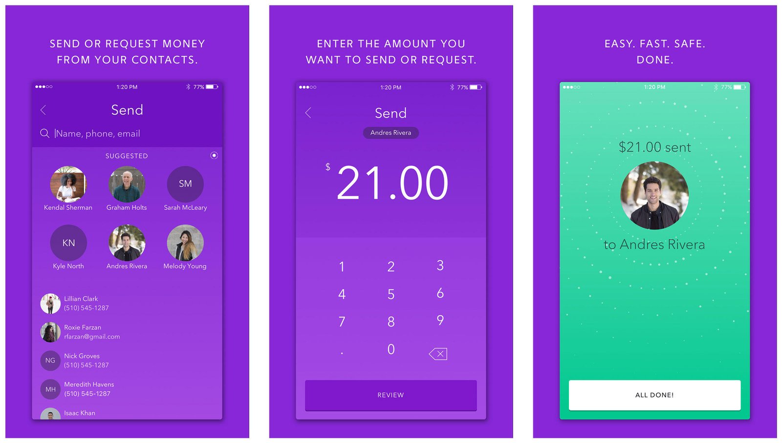 The Zelle mobile app lets you send money from one bank account to another.
