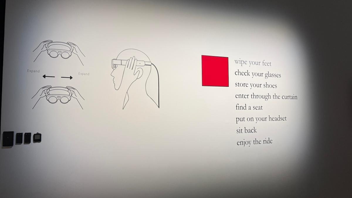 Instructional wall explaining the experience at An Ark and how to put on Magic Leap AR glasses.