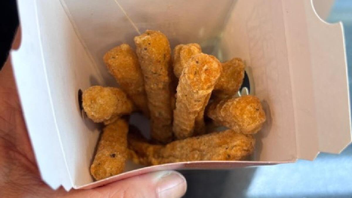 chicken fries in a cardboard box