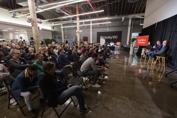 Connie Loizos, Pat Gelsinger, and Nicholas Kelez at StrictlyVC